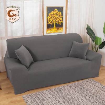 China Spandex 2021 Gray High Quality Stretch Fabric Sofa Cover For Sofa Protector Single 3 2 1 Sofa Covers for sale