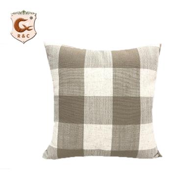 China Grid Waterproof Modern Linen Striped Cushion Covers Plain Home Decorative Sofa Cushion Cover Tile Cover for sale