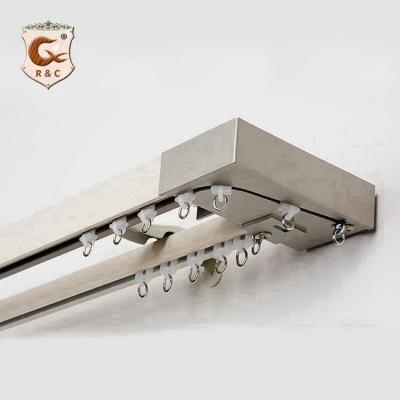 China R&C 2021 Double Side Light Blocking Bracket Curtain Track, Factory Wholesale Aluminum Window Curtain Track Runner / for sale