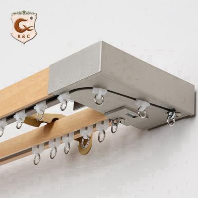 China R&C 2021 2021 Side Light Blocking Aluminum Curtain Track,Wholesale Window Bracket Double Curtain Track/Factory for sale