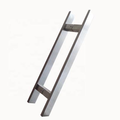 China Easy Installation H Type Flat And Square Mirror Tube Shape Door Stainless Steel Glass Handle for sale