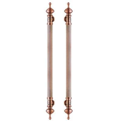 China 36 Inch Traditional Antique Brass Door Handle 900 Mm Copper Key Brass Glass Door Handle for sale