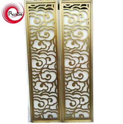 China The style of hotel/villa/house/restaurant.....etc. Europe Brushed Gold Carved Aluminum Pegboard for sale