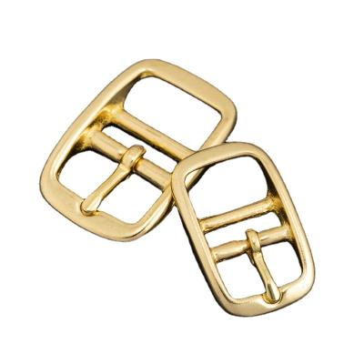 China Custom Metal Curved Solid Brass Bar Double Dog Collar Hardware 15mm Pet Buckle Pin Buckle For PVC Dog Collar for sale