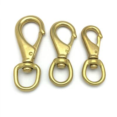 China Durable Hardware Accessories Pet Clasp Purse Key Snap Chain Snap Swivel Buckles Solid Brass Spring Hooks for sale