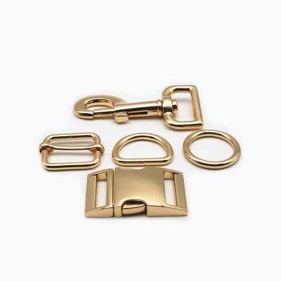 China Personalized 38mm Gold Dog Collar Hardware Side Quick Release Dog Metal Buckle Strong Lightweight Pet for sale