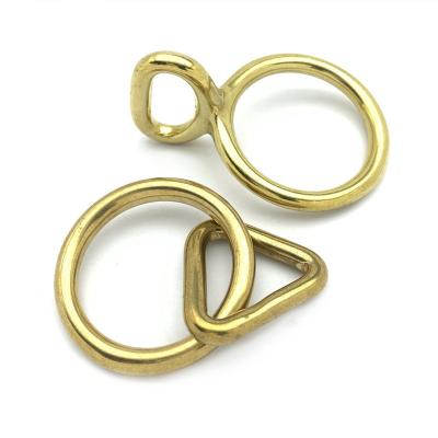 China Factory New Design Viable Solid Brass O Ring Link Slider Buckle Used For Horse Harness Bridle Hardware for sale