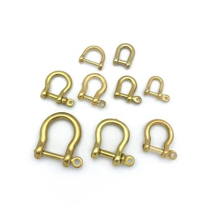 China Viable U Shape Solid Brass Horseshoe Pin Buckle Carabiner Shackle Ring For D Shape Main Bow Chain Shackle for sale