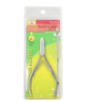 China Finger Cuticle Nipper Trimmer-Wellflyer CN-063-10 Stainless Steel Cuticle Trimmer Cutter Remover Tools for Toenail and Toenail with Pusher for sale