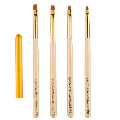 China Premium French Nail Gel Acrylic Nail Art Brush with Dotting Tool for Manicure Cuticle Clean Nail Art Design Bamboo Brush for sale