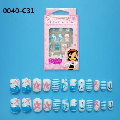 China Self Adhesive Cartoon Nail Art Sticker Diy Decoration Rainbow Butterfly Paper Kids Press On Fake Nail For Kid Nails for sale