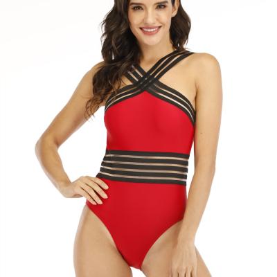 China 2020 Summer Fashion Anti-UV Swimwear Sheer Bandage Mesh One Piece Swimsuit Sheer Tankini for sale