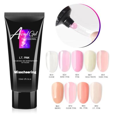 China Misscheering UV Gel 15ml Poly Nail Gel Finger Extension Acryl Quick Building Gel Without Nail Form for sale