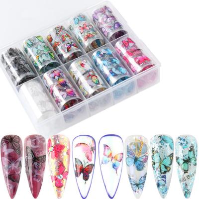 China New Arrival Professional Transfer Salon Adhesive Decal Wraps Nail Art Decoration Sticker Nail Arts Slider Foil for sale