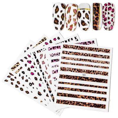 China Popular nail tips 2020 hot sale sexy leopard print nails 3d sticker nail art for sale