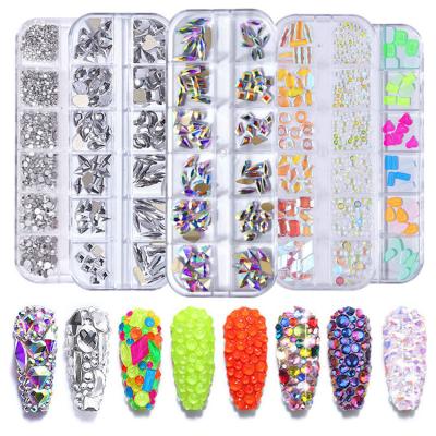 China Crystal New Decorations 3d Glass Nail Art Beauty Mix Size Coloyrful Perfect Cut Outside Rhinestones for sale