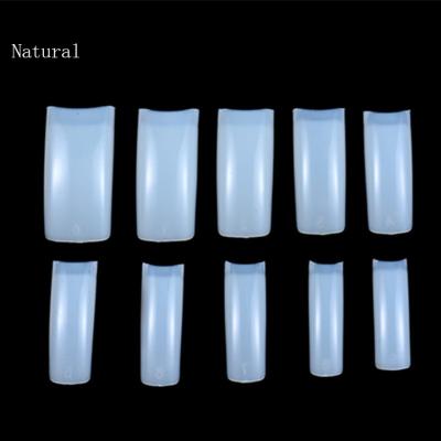 China 2020 Design 500pcs/bag Wholesale Nails New French Half Cover Coffin Nail Tips Artificial Fake Nails for sale