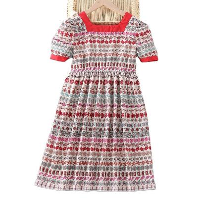 China Fashion / Casual Fashion Cute Casual Girls Floral Birthday Dress Causal Kids Dress for sale