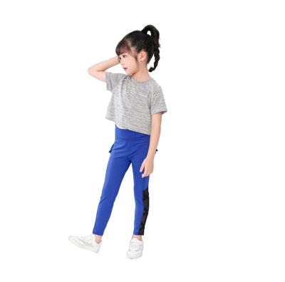 China New Breathable High Waist Fashion Lace Casual Colorful Kids Sport Training Pants Sportswear Trousers Kids Little Girl Leggings for sale