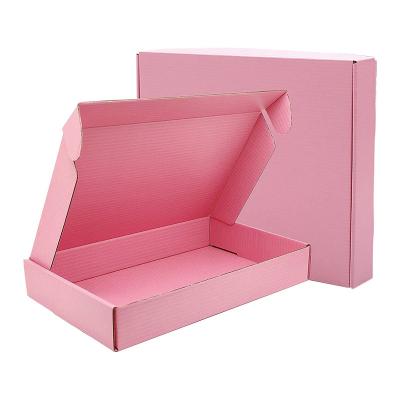 China Recycled Materials Packing Boxes For Small Business Pink Announcement Boxes Corrugated Cardboard Boxes For Christmas Gift Shipping Package for sale