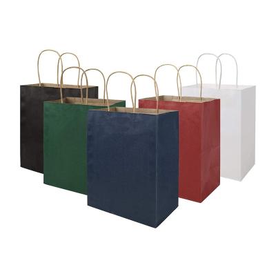 China Recycled Materials Wholesale Kraft Paper Bag With Handle Brown Take Away Paper Bag Custom Printing Logo for sale