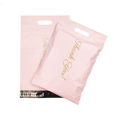 China Water Proof Poly Mailers 10x13 Inch Pink With Element Handle Shipping Bags Thick Envelopes Self Adhesive Mailing Mailing Messenger Bag Custom for sale