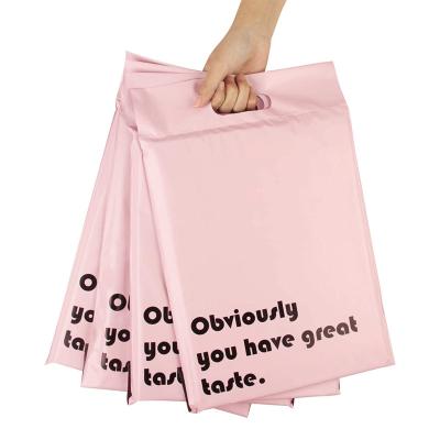 China Water Make Pink Mailing Bags With Handle Self Sealing Poly Mailer Express Mailing Bags For Clothing Resistant for sale