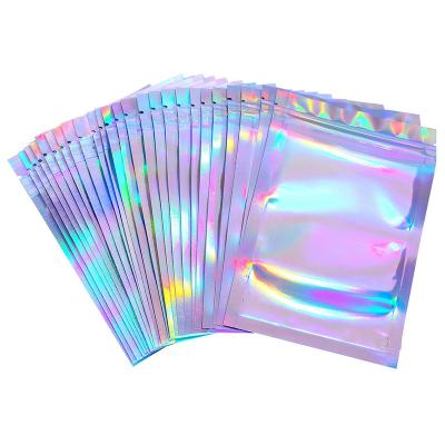 China Jewelry Moisture Proof Ziplock Bag Reusable Holographic Packaging Bags With Window Storage Bag for sale