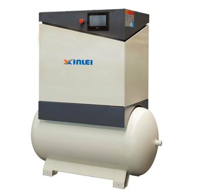 China XLPM7.5AT S3 7.5hp 5.5kw lubricated variable frequency drive air screw compressor with 300L air tank for sale