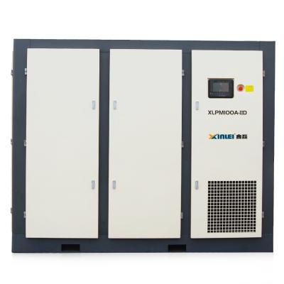 China XLPM-IID 75-100A lubricated permanent magnet motor two stage vsd screw air compressor for sale