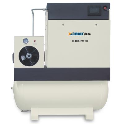 China Lubricated All In One PMTD 5.5kw 7.5hp 350l Screw Air Compressor With Air Dryer for sale