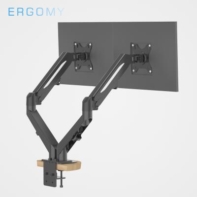 China Steel Economic Double Monitor Bracket The Gas Spring Computer Monitor Arm for sale