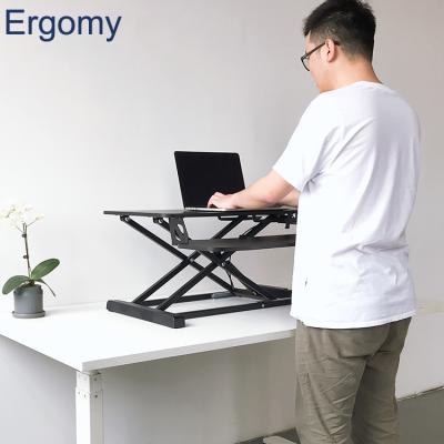 China Commercial Cheap Lifting Sit Stand Standing Desk Converter Adjustable Furniture Gas Spring CG5 for sale