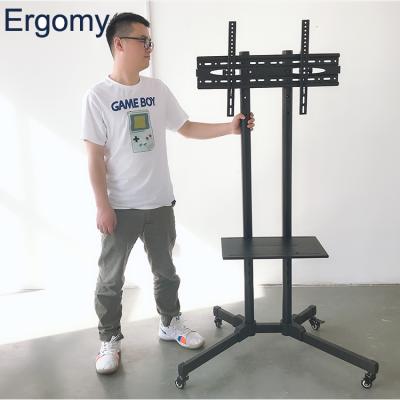 China V301 Steel Vertically Sliding Moilbe TV Stand Cart OEM for sale