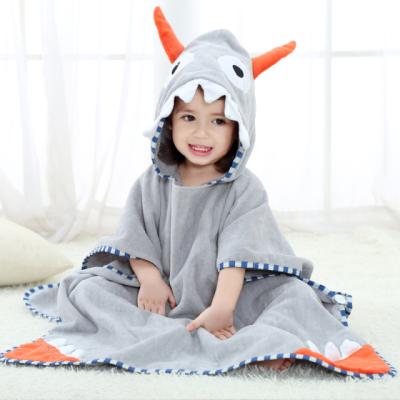 China Cotton Poncho Bath /Pool/Animal Hooded Beach Towel Safe For Kids Toddler For Child for sale