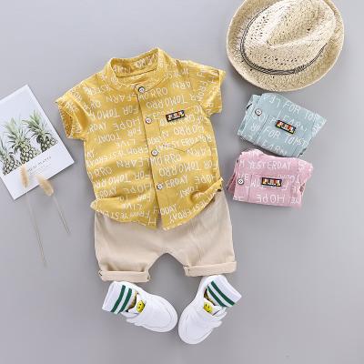 China Latest Kids Casual Clothes Sets 2 Piece Baby Boy Short Sleeve Letter T-Shirt +Shorts Clothing Outfit Children Wears Summer Formal Suit for sale