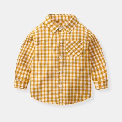 China New Arrival Plaid Shirt Children's Anti-pilling Cotton Shirt Boy's Plaid Shirt Long-sleeved Jacket for sale