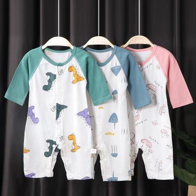 China Ready Running Kids Cotton Clothing Baby Clothes Summer Rise Newborn Rompers Short Sleeve Cotton Overalls Cute Cartoon Print Jumpsuit for sale