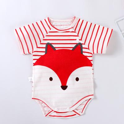 China Cotton Girls Newborn Boys Clothes Cute Cartoon Print Jumpsuit One PC Toddler Summer Wear Short Sleeve Cotton Rompers for sale