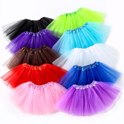 China Breathable Children Dance To Skirt Colorful Short Ballet Tulle Tutu Girl Skirt Party Princess Ballet Dance Dress For Kids Performance Skirts for sale