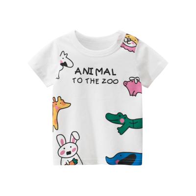 China Fashion QUICK DRY Kids Clothes Summer White Custom Cute Cartoon Printing Baby T-shirt for sale