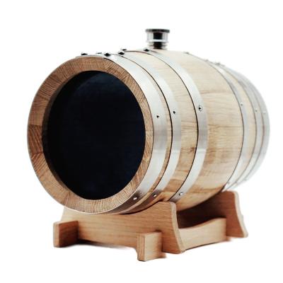 China Whiskey Barrel Wine Barrel 3L Fast Aging Oak Wood Barrel with Rack for Home Brewer, Distiller, Wine Maker and Cocktail Aging for sale