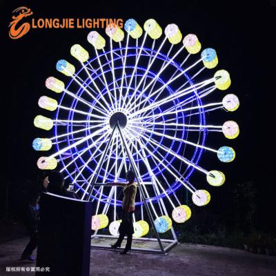 China Rebar+paint+string steel light+led+ABS plastic H:5.0m ferris wheel outdoor demonstration decoration lights lighting for sale