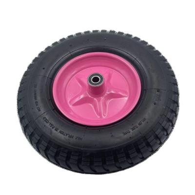 China Pneumatic Rubber Tire Pneumatic Inflatable Wheel For Wheelbarrow Tool Cart With 16 In 4.00-8 Rubber Wheel for sale