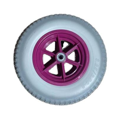 China 13 Inch PU Foam Polyurethane Flat Freewheel For Lawn Mower Wheelbarrow Tool Cart 3.25-8 Flat Freewheel for sale