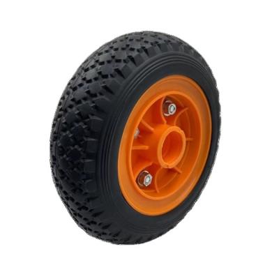 China 10 Inch 3.00-4 3.50-4 EVA Foam Tire Flat Freewheel Freewheel For Hand Truck Trolley Spreader Lawn Mower for sale