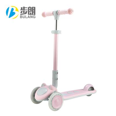 China Safe And Stable Quality Bulang Cat Ear Scooter Pink Kids Pedal Kick Scooter for sale