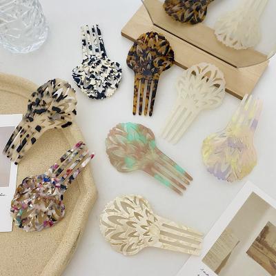 China Vintage Trendy Casual Hair Combs Acetate Comb Accessories Resin Tortoise Colorful Shell Hair Clips Costume For Dancers Headdresses Jewelry for sale