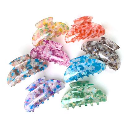 China Custom Big 13CM Cellulose Acetate Hair Acessory Plastic Plastic Acrylic Claw 9cm Hair Claw For Women Jumbo Hair Clip Thick Shell Turtle Claw for sale