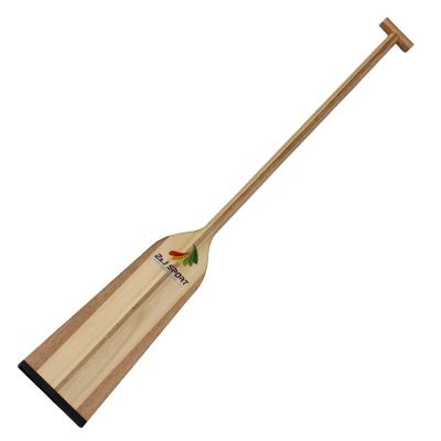 China ZJ Wooden 2021 Durable And Strong Dragon Boat Paddle With Fiberglass Handcrafted 100% Reinforced Layer On Paddle Wood Blade for sale